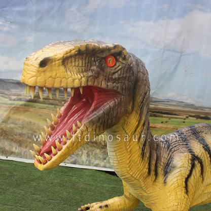 Velociraptor head with mouth open