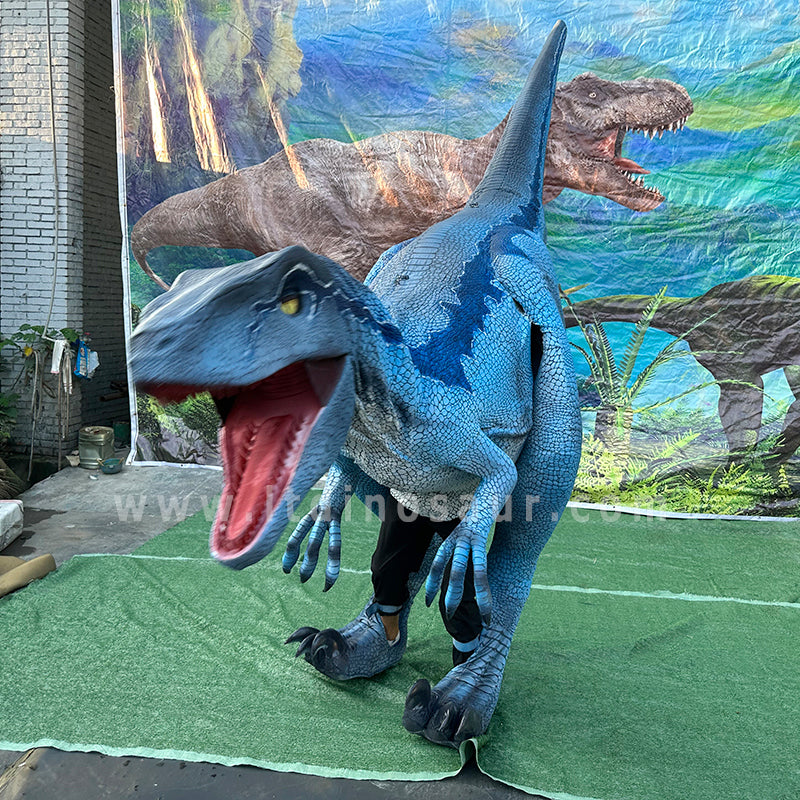 Disfraz de velociraptor azul